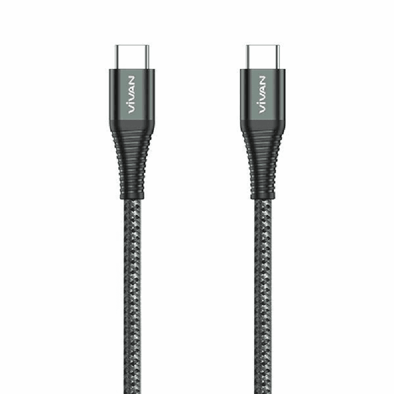 VIVAN KPD100S (Dark Grey) CABLE TYPE C TO C Fast Charging 60W