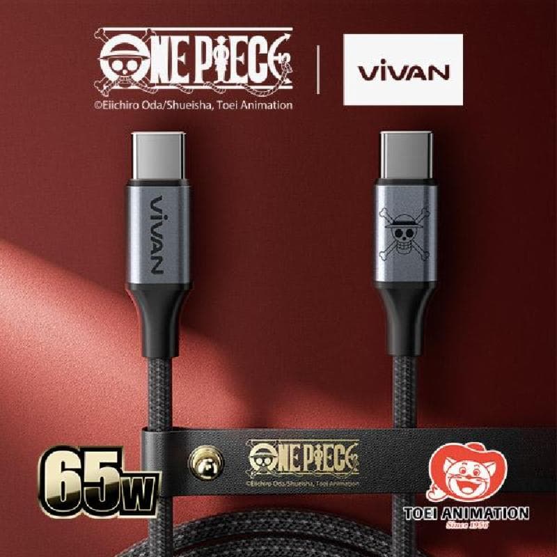 VIVAN x One Piece VOP-CC100 Black Data Cable C to C 65w 1m