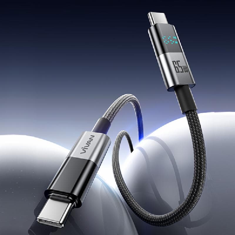 VIVAN VKD-CC100 (Black Gray) CABLE TYPE C TO C 65W 1M