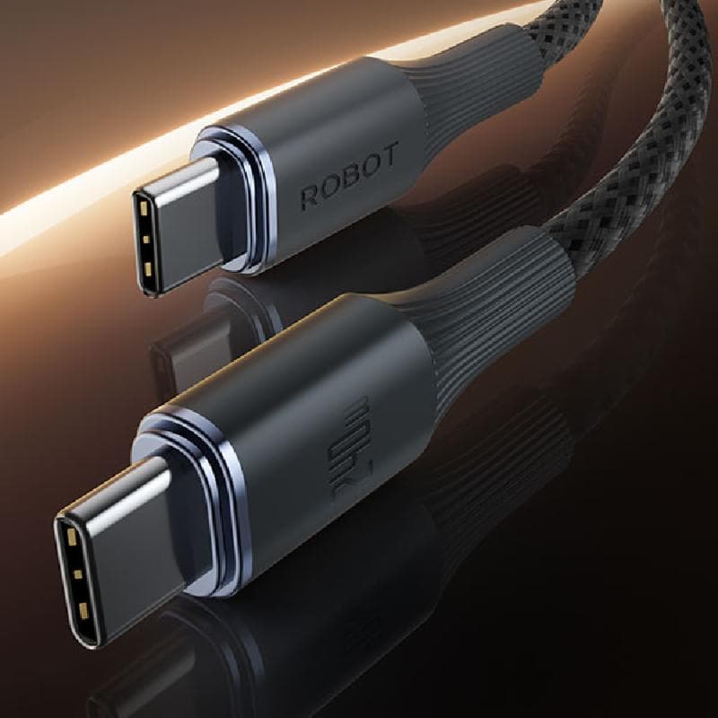 ROBOT RNPD100 (Gray) Kabel Data Usb C To Type C 240W Fast Charging 1M