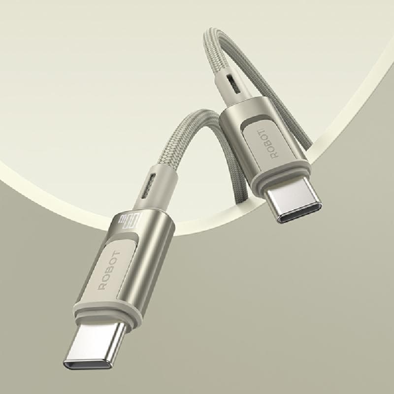 ROBOT RZPD100 (Golden) Kabel Data Usb C To Type C 100W Fast Charging 1M
