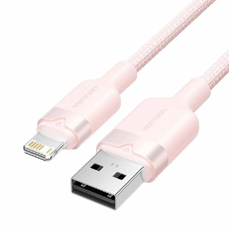 VENTION LANPF USB 2.0 Type-A Male to Lightning Male 2.4A Cable 1M Pink Aluminum Alloy Type