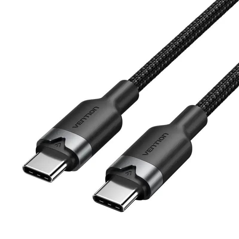 VENTION TRDBF USB 2.0 Type-C Male to Type-C Male 3A Cable 1M Black Aluminum Alloy Type