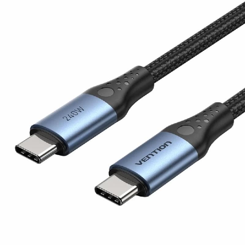 VENTION TREBG USB 2.0 C Male to C Male 240W Cable 1.5M Black Aluminum Alloy Type