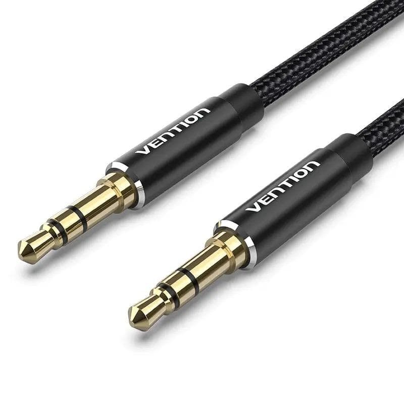 VENTION BAWBJ Cotton Braided 3.5mm Male to Male Audio Cable 5M Black Aluminum Alloy Type