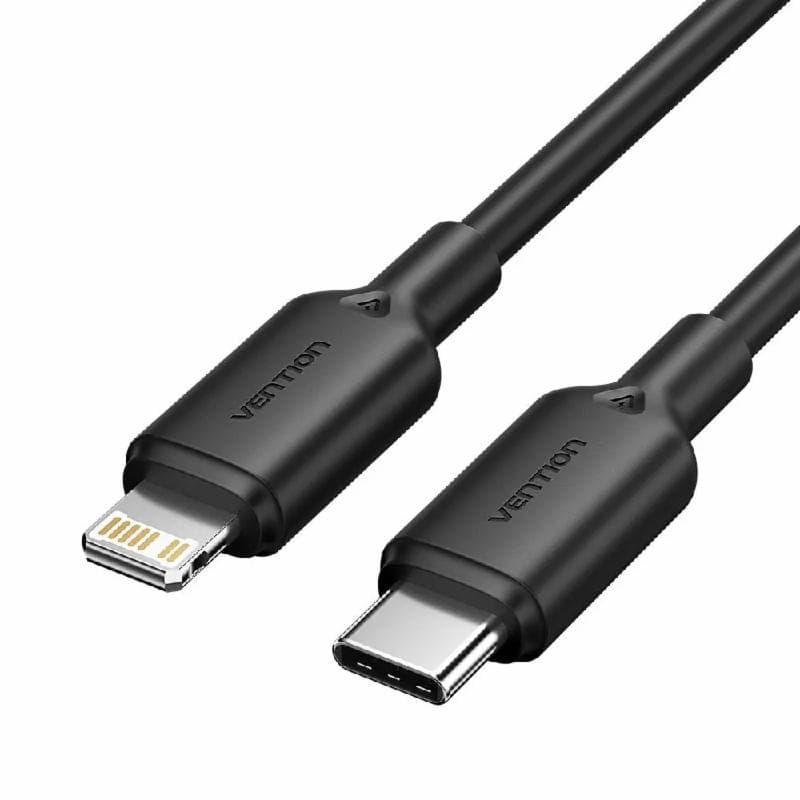 VENTION LAKBH USB 2.0 Type-C Male to Lightning Male 3A Cable 2M Black PVC Type