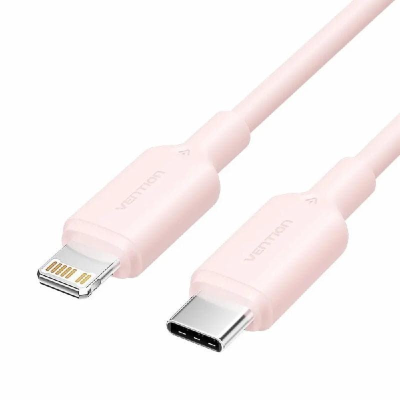VENTION LAKPF USB 2.0 Type-C Male to Lightning Male 3A Cable 1M Pink PVC Type
