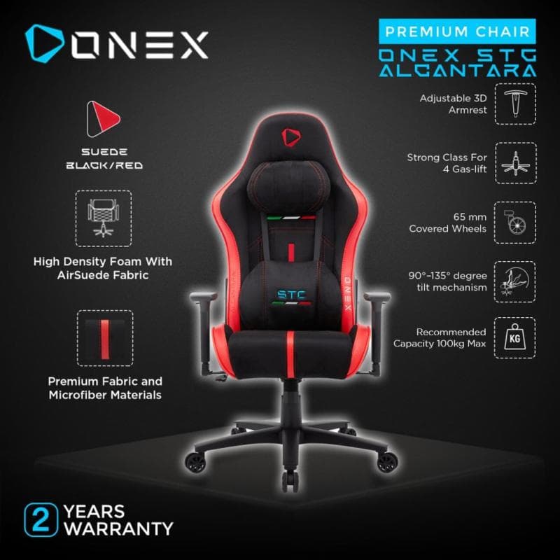 ONEX STC  ALCANTARA BLACK RED - Gaming and Office Chair