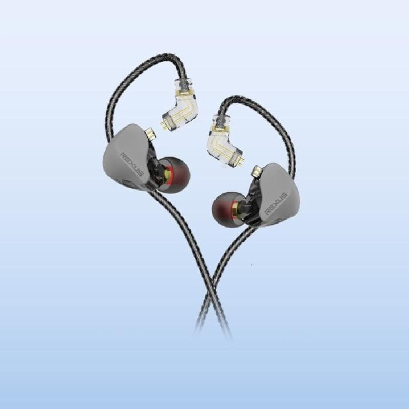 REXUS EZ4 V.2 (GREY) In Ear Monitor Earphone 10mm Dynamic Driver - IEM with Mic