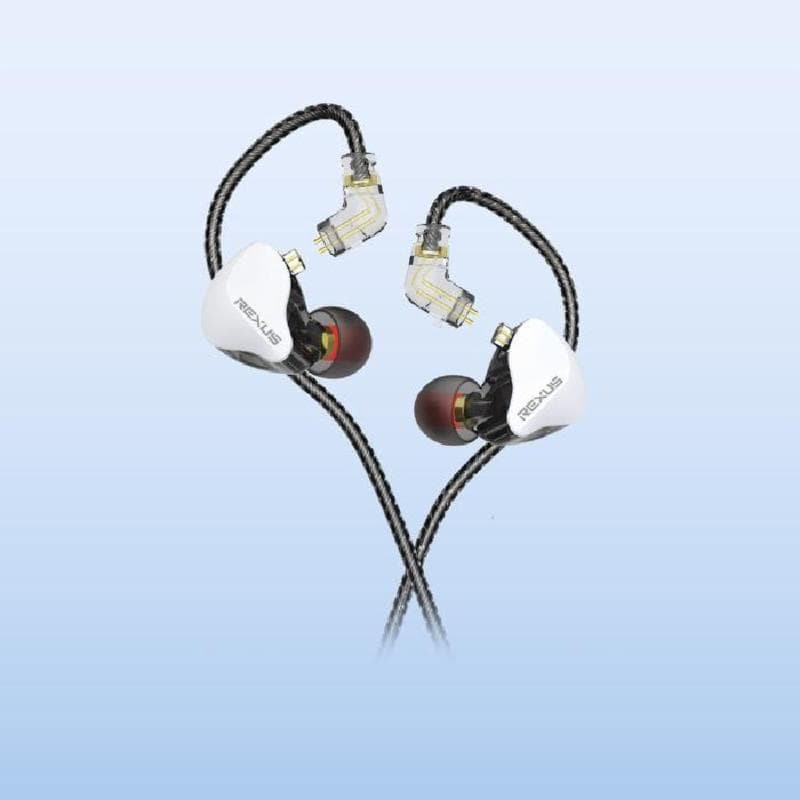 REXUS EZ4 V.2 (WHITE) In Ear Monitor Earphone 10mm Dynamic Driver - IEM with Mic