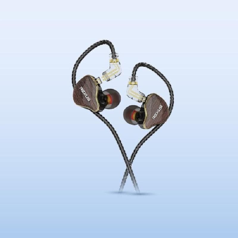 REXUS EM100 (BROWN) In Ear Monitor Earphone 10mm Dynamic Driver - IEM with Mic