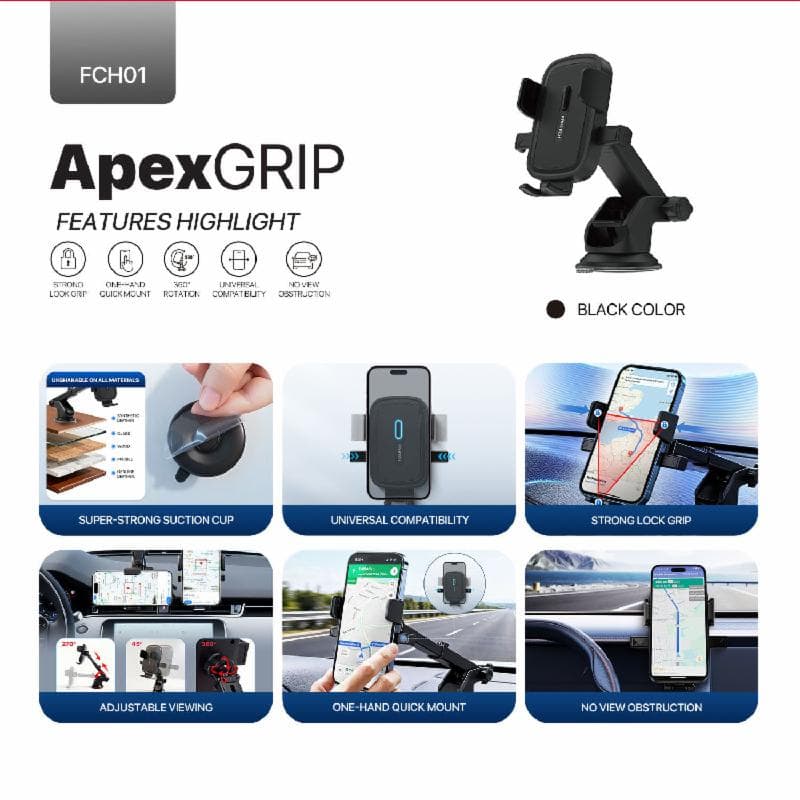 FANTECH FCH01 ApexGRIP CAR PHONE HOLDER BLACK 2