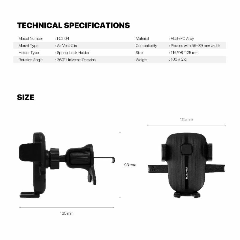 FANTECH FCH04 ApexGRIP CAR PHONE HOLDER BLACK 4