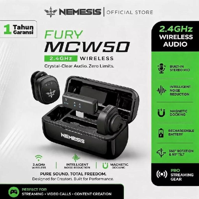 NYK NEMESIS FURY MCW50 Magnetic Microphone With Docking