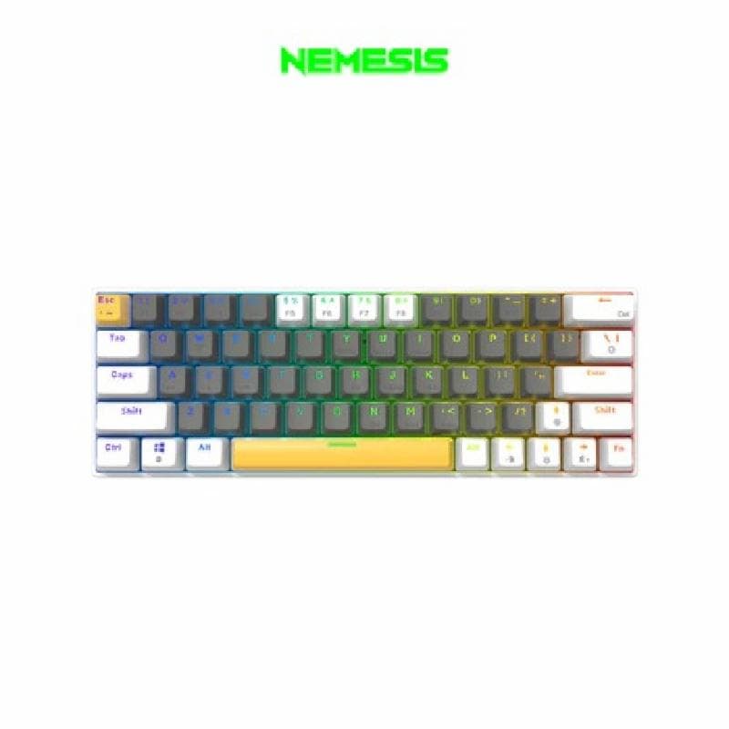 NYK NEMESIS HORUS MKN-03 (GREY WHITE ) BROWN SWITCH Wired Mechanical Gaming Keyboard