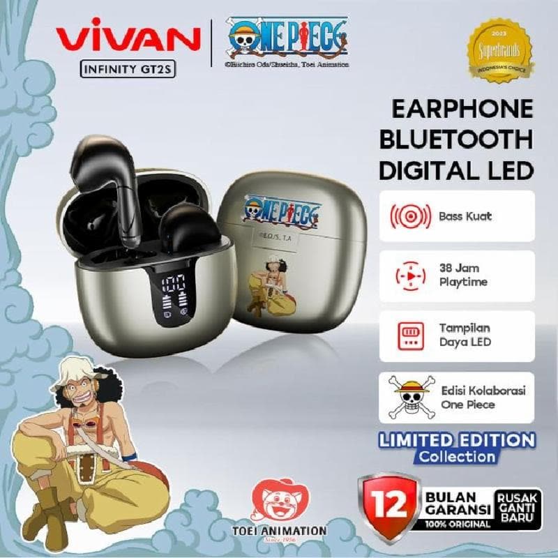 VIVAN x One Piece Infinity GT2S (Deep Bronze Usopp) Earphone Gaming Bluetooth 6.0 Low Latency