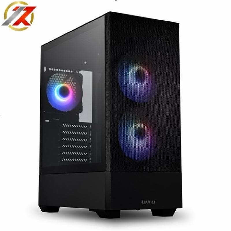 LIAN LI LANCOOL 205 MESH C BLACK - SIDE TEMPERED GLASS - FREE 2 PCS 14CM ARGB FANS + 1 PCS 12CM ARGB FAN