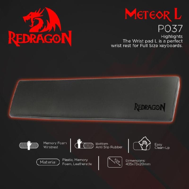 REDRAGON METEOR L - P037 Gaming Wrist Rest Pad Full Size Keyboard