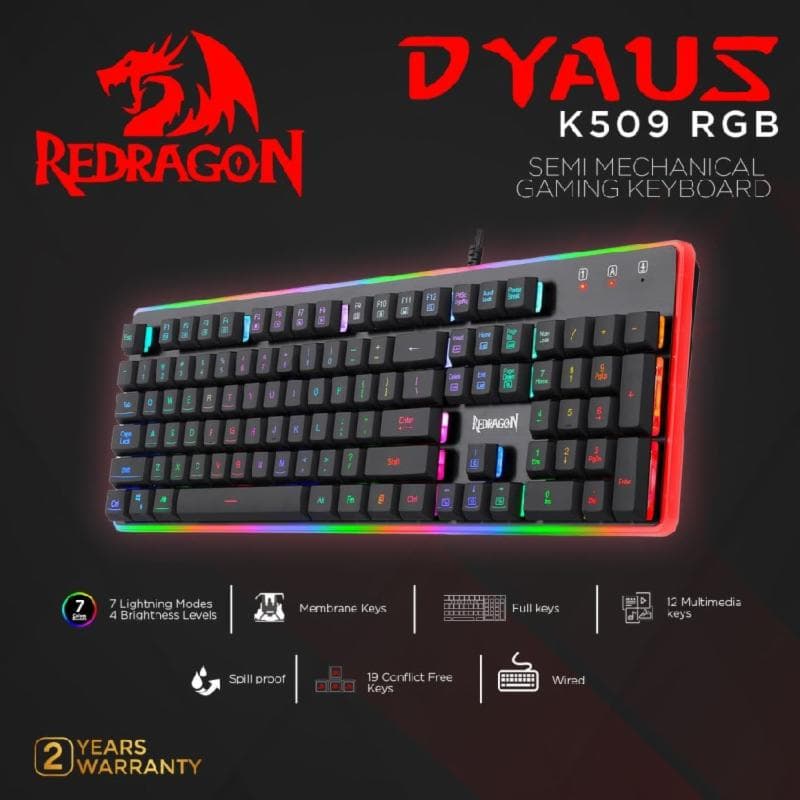 REDRAGON DYAUS 2 K509RGB Semi Mechanical Gaming Keyboard