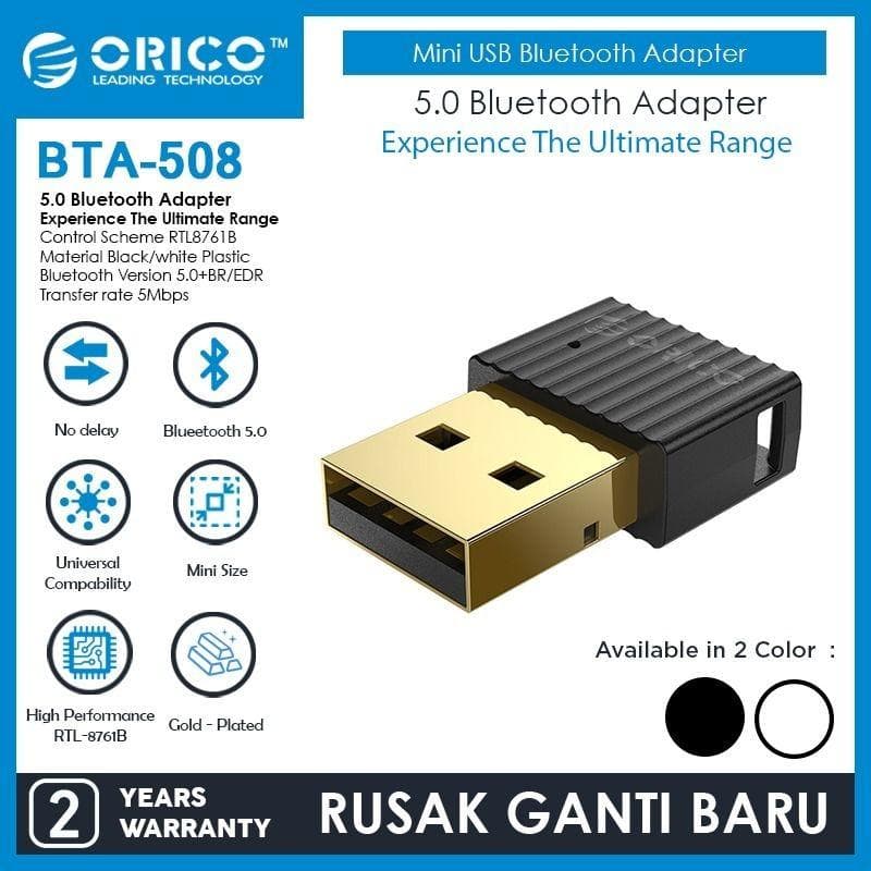 ORICO BTA-508-BK (BLACK) USB Bluetooth Dongle V5.0 Adapter