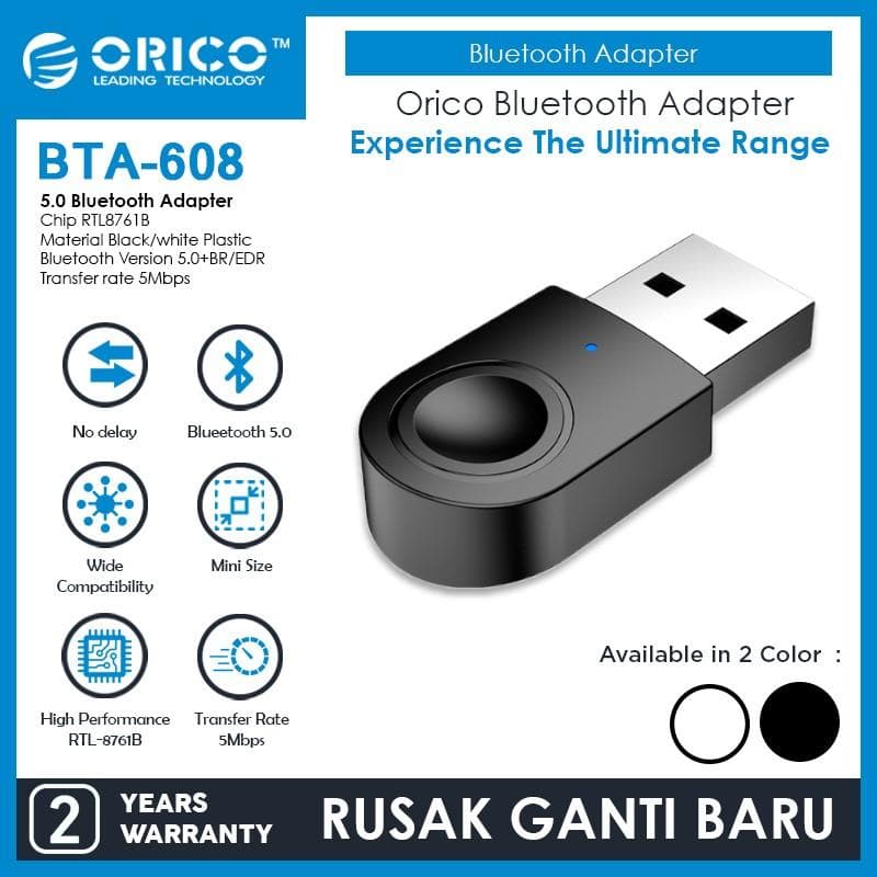 ORICO BTA-608-BK (BLACK) Bluetooth 5.0 Adapter