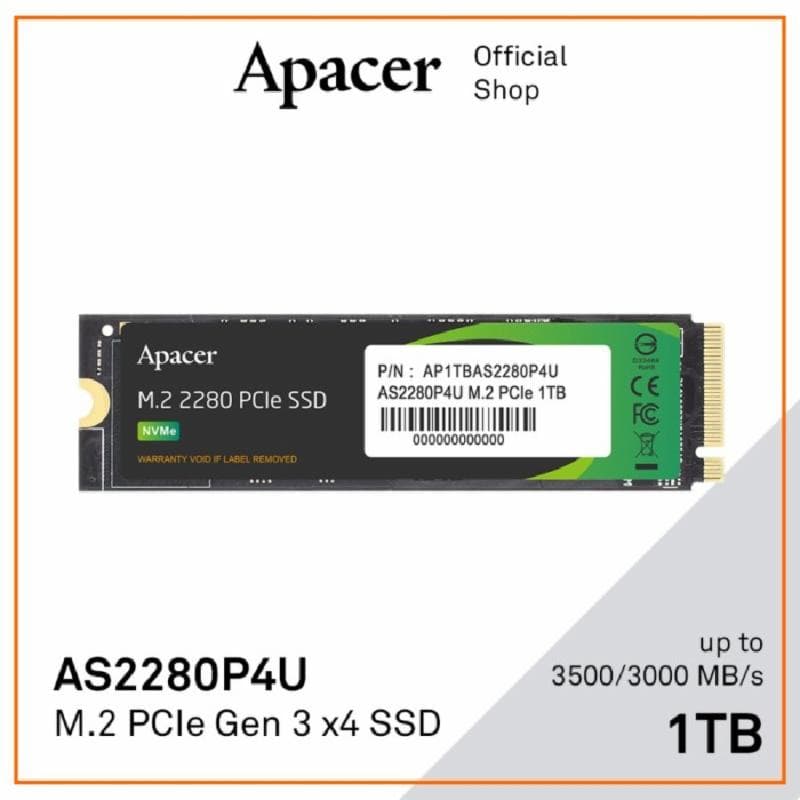 APACER AS2280P4U 1TB PCIe M.2 NVME
