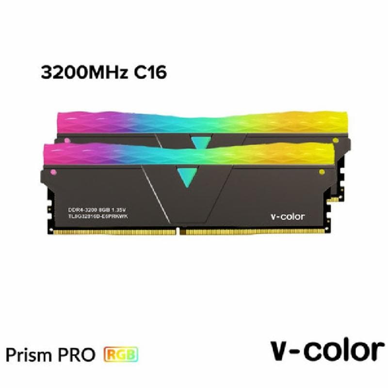 V-COLOR PRISM PRO RGB (BLACK) 32GB (2X16GB) DDR4 3200MHZ C16 1.35V