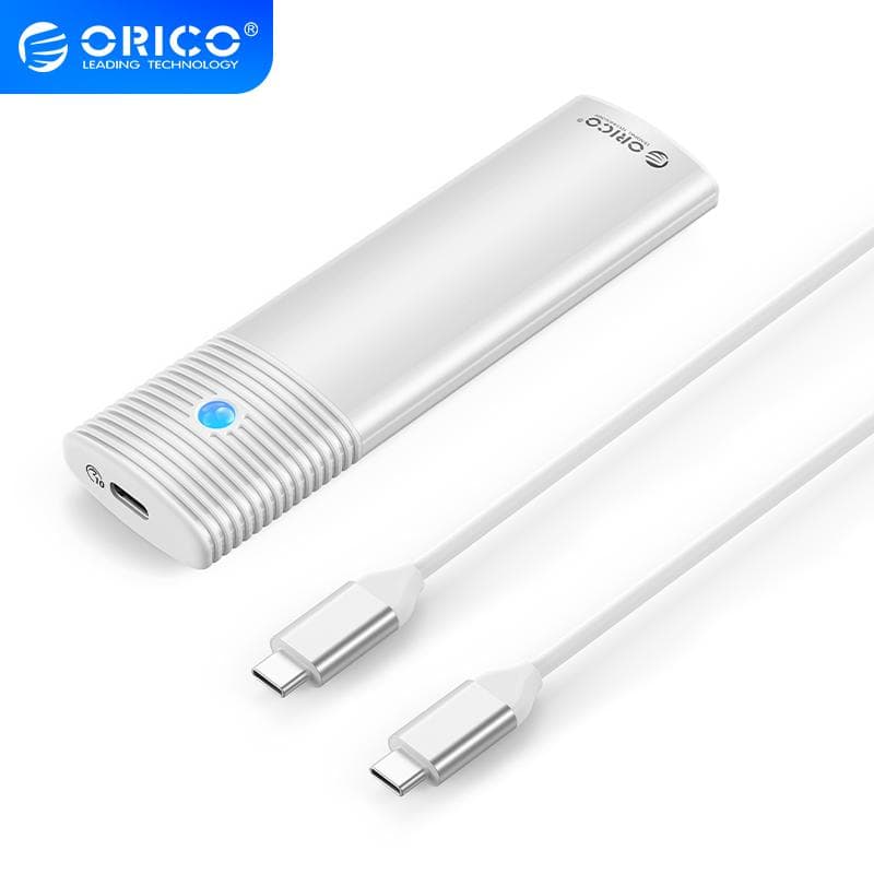ORICO PWDM2-G2-WH (WHITE) USB3.2 Gen2 Type-C M.2 NVMe/NGFF(SATA) Dual Protocol SSD Enclosure (10Gbps)