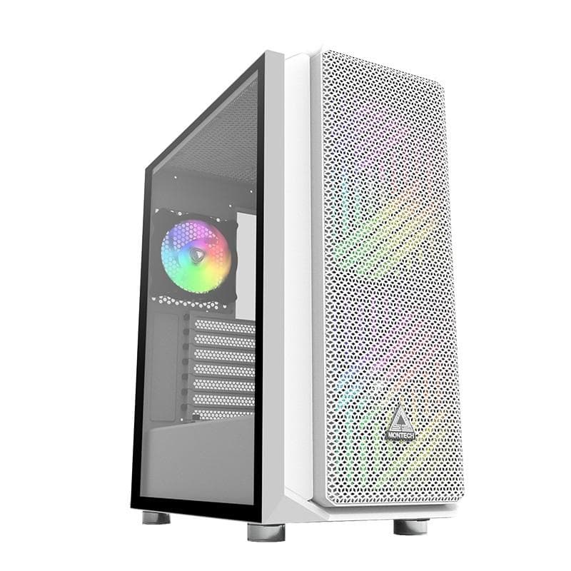 MONTECH AIR X ARGB (WHITE) Mid Tower ATX - Tempered Glass Case Free 3 Fan ARGB