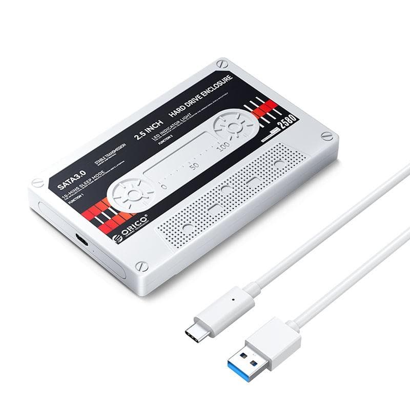 ORICO 2580C3-V1-WH-EP (WHITE) Tape Style 2.5" HDD Enclosure