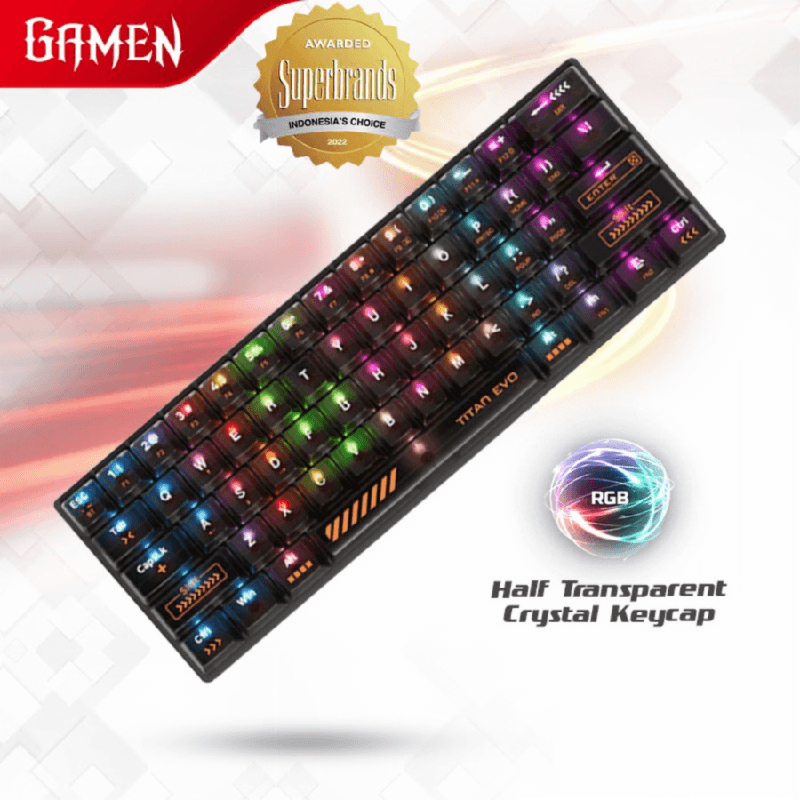 GAMEN TITAN EVO Mechanical Keyboard RGB Light Wireless 3in1 Connection 60% Layout