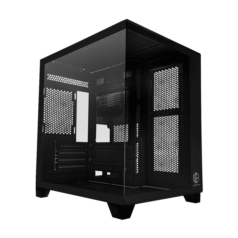 CUBE GAMING SHAFEL Lite Version BLACK - mATX Gaming Case - Front & Left Side Tempered Glass - Dust Filter