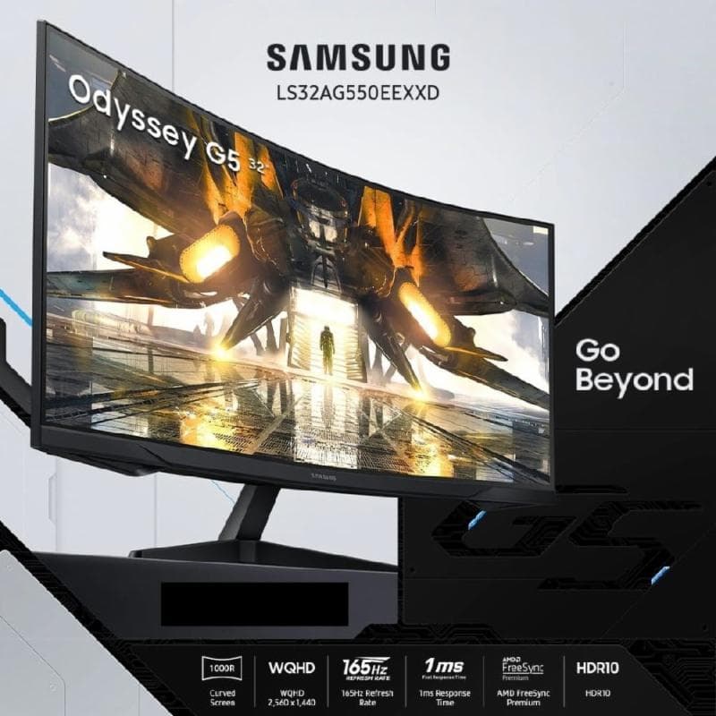 SAMSUNG 32" Odyssey G5 LS32AG550 165Hz 1ms QHD IPS Curve
