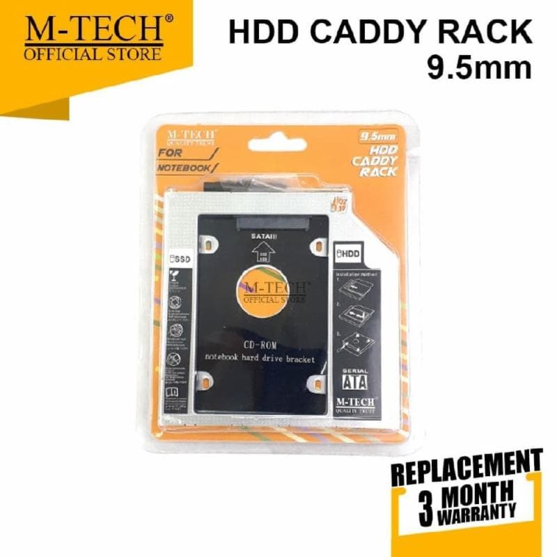 M-TECH HDD Caddy 9.5 mm SATA DVD Slot Hardisk