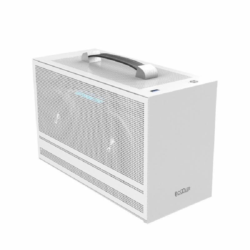 PCCOOLER i100 Pro WHITE Small ITX Cases, Only 7.5litre , Mesh design for better airflow, Support VGA up to 30cm, SFX PSU