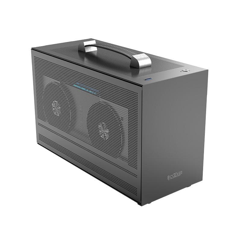 PCCOOLER i100 Pro GREY Small ITX Cases, Only 7.5litre , Mesh design for better airflow, Support VGA up to 30cm, SFX PSU