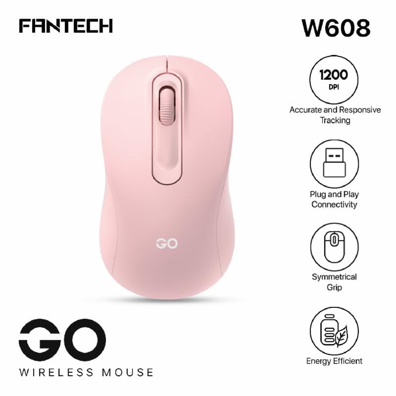 FANTECH GO W608 (PINK) Wireless Mouse