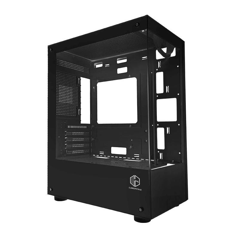 CUBE GAMING ZUARV BLACK - mATX Gaming Case - Front & Left Side Tempered Glass - Dust Filter - PSU Cover
