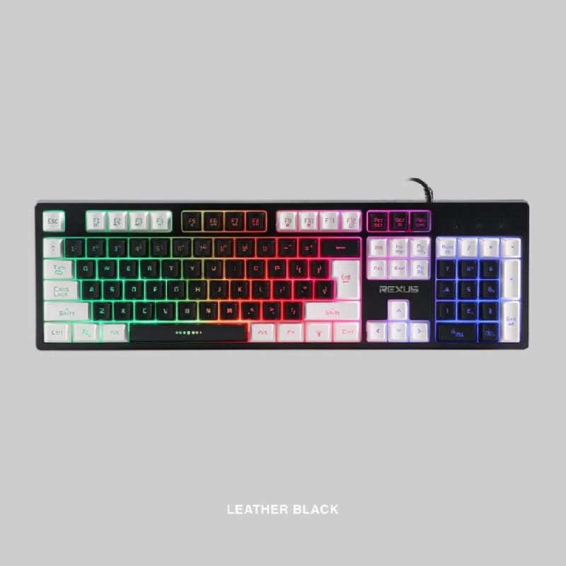 REXUS BATTLEFIRE K9E (BLACK WHITE) RAINBOW KEYBOARD GAMING