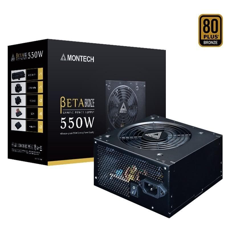 MONTECH BETA 550W 80+ BRONZE FLAT CABLE Power Supply
