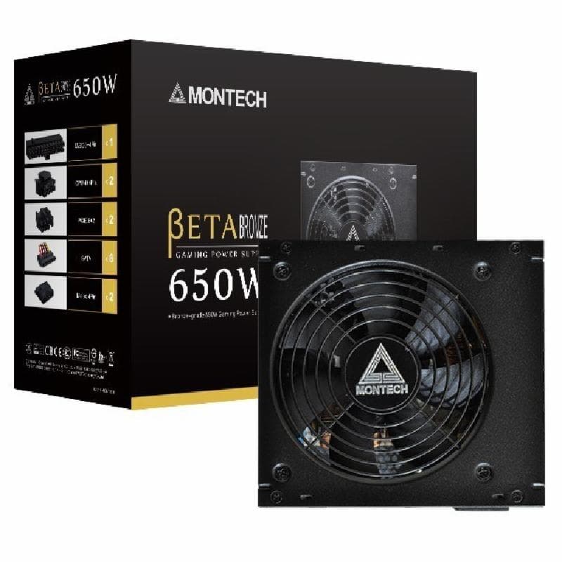 MONTECH BETA 650W 80+ BRONZE FLAT CABLE Power Supply
