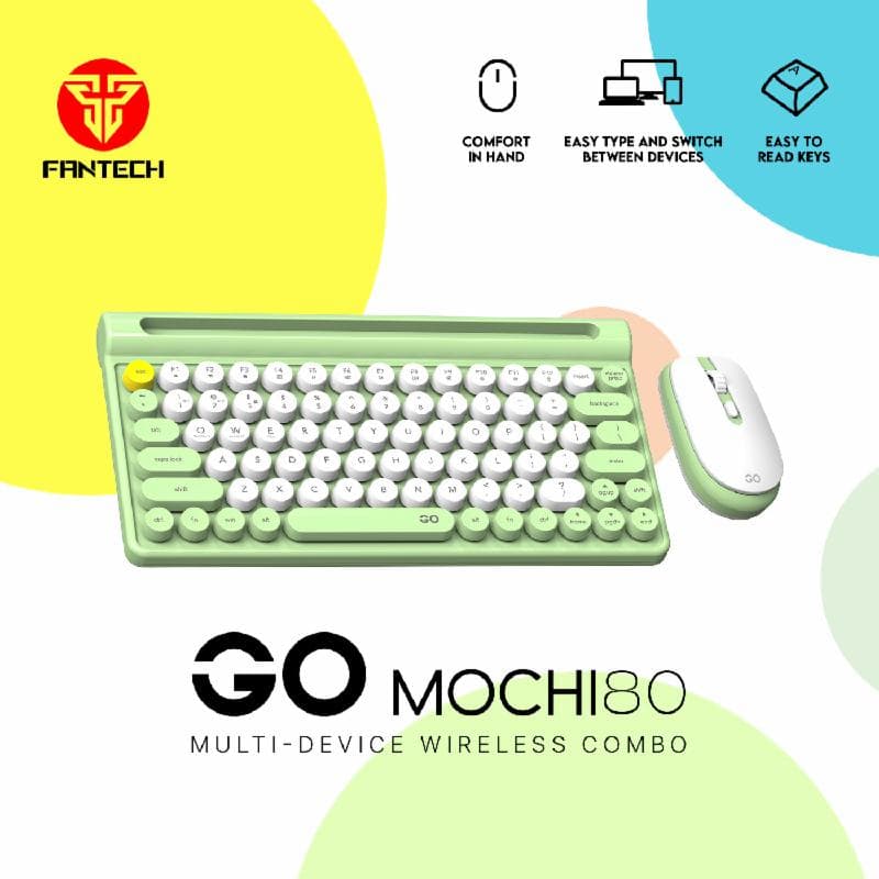 FANTECH GO MOCHI80 WK897 (GREEN MATCHA) KEYBOARD MOUSE WIRELESS COMBO