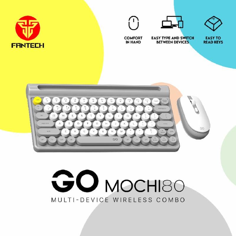 FANTECH GO MOCHI80 WK897 (GREY BLACK SESAME) KEYBOARD MOUSE WIRELESS COMBO