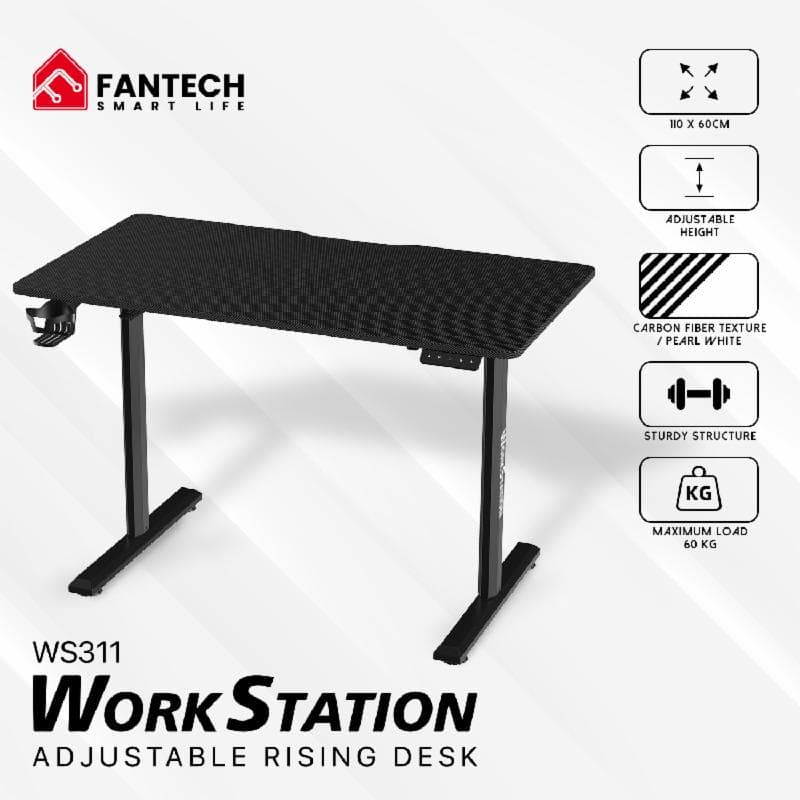 FANTECH WS311 (BLACK) Work Station Adjustable Rising Desk