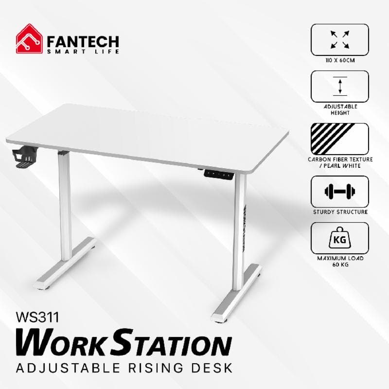 FANTECH WS311 (WHITE) Work Station Adjustable Rising Desk