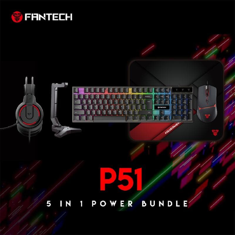 FANTECH P51 (BLACK) (5 IN 1 POWER BUNDLE) GAMING SET COMBO