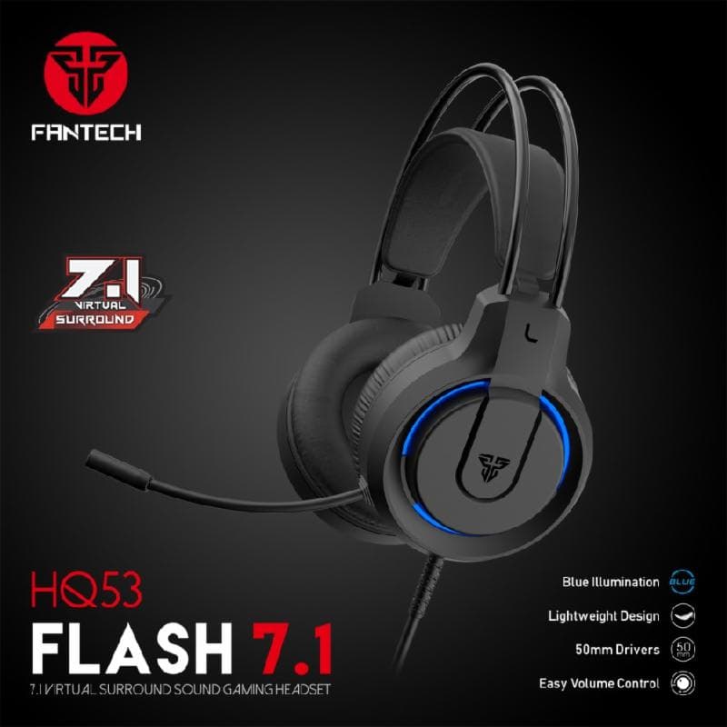 FANTECH HQ53 FLASH 7.1 BLUE ILUMINATION GAMING HEADSET