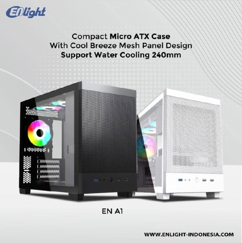 ENLIGHT A1 (WHITE) - mATX Gaming Case