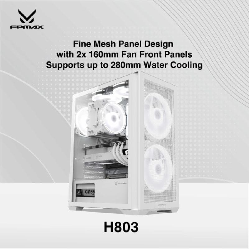 FPMAX AIRPOWER G5 H803 (WHITE) - ATX GAMING CASE FREE 2 FAN