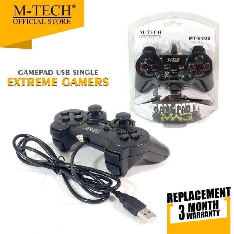 M-TECH SINGLE (HITAM) Getar Original Gamepad Stick USB